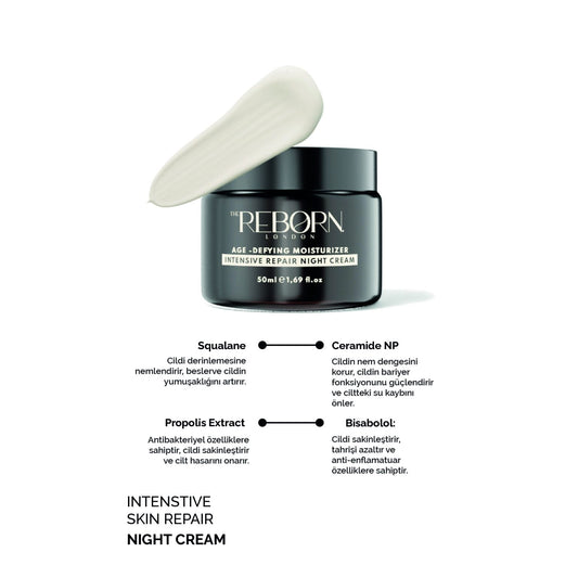 Gece Kremi Yaşlanma Karşıtı Nemlendirici ve Yoğun Onarıcı - The Reborn London