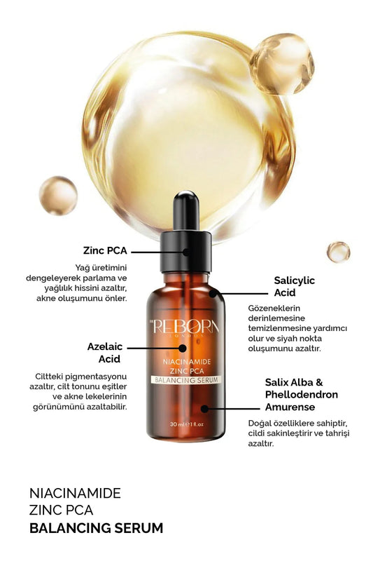 Niacinamid 1% Zinc Cilt Sebum Dengeleyici Ve Akne Karşıtı Yenileyici Serum - The Reborn London