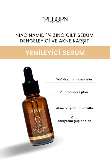 Niacinamid 1% Zinc Cilt Sebum Dengeleyici Ve Akne Karşıtı Yenileyici Serum