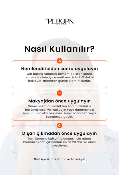 SPF50+ Leke Karşıtı Cilt Tonu Eşitleyici Yüz Güneş Kremi