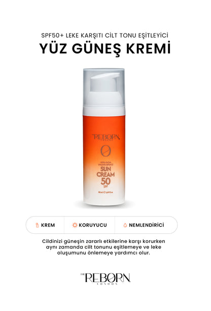 SPF50+ Leke Karşıtı Cilt Tonu Eşitleyici Yüz Güneş Kremi